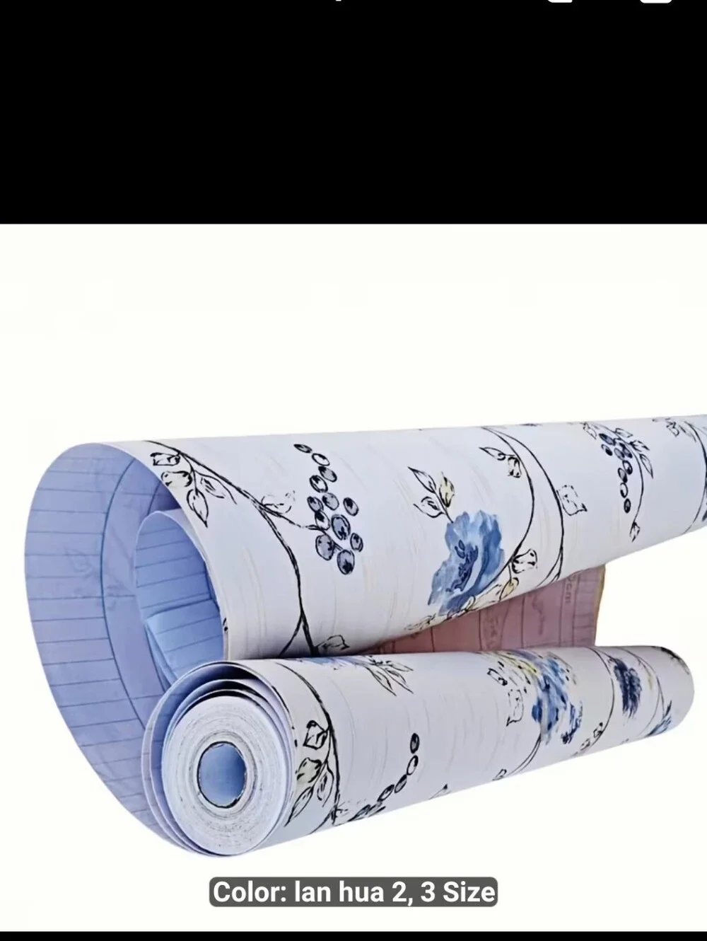 New 3 Rolls Blue Floral Wallpaper #1458-1816